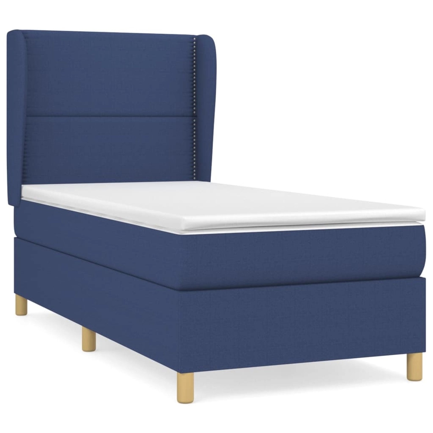 vidaXL Boxspringbett mit Matratze Blau 100x200 cm Stoff1372736 günstig online kaufen