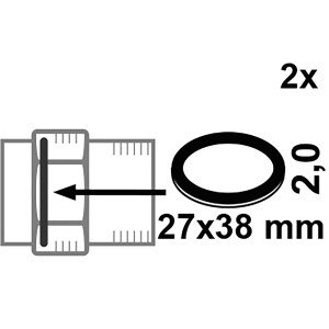 Kirchhoff Gummidichtung 27x38x2 mm für 20 mm (3/4) Verschraubung, 2er-Pack.