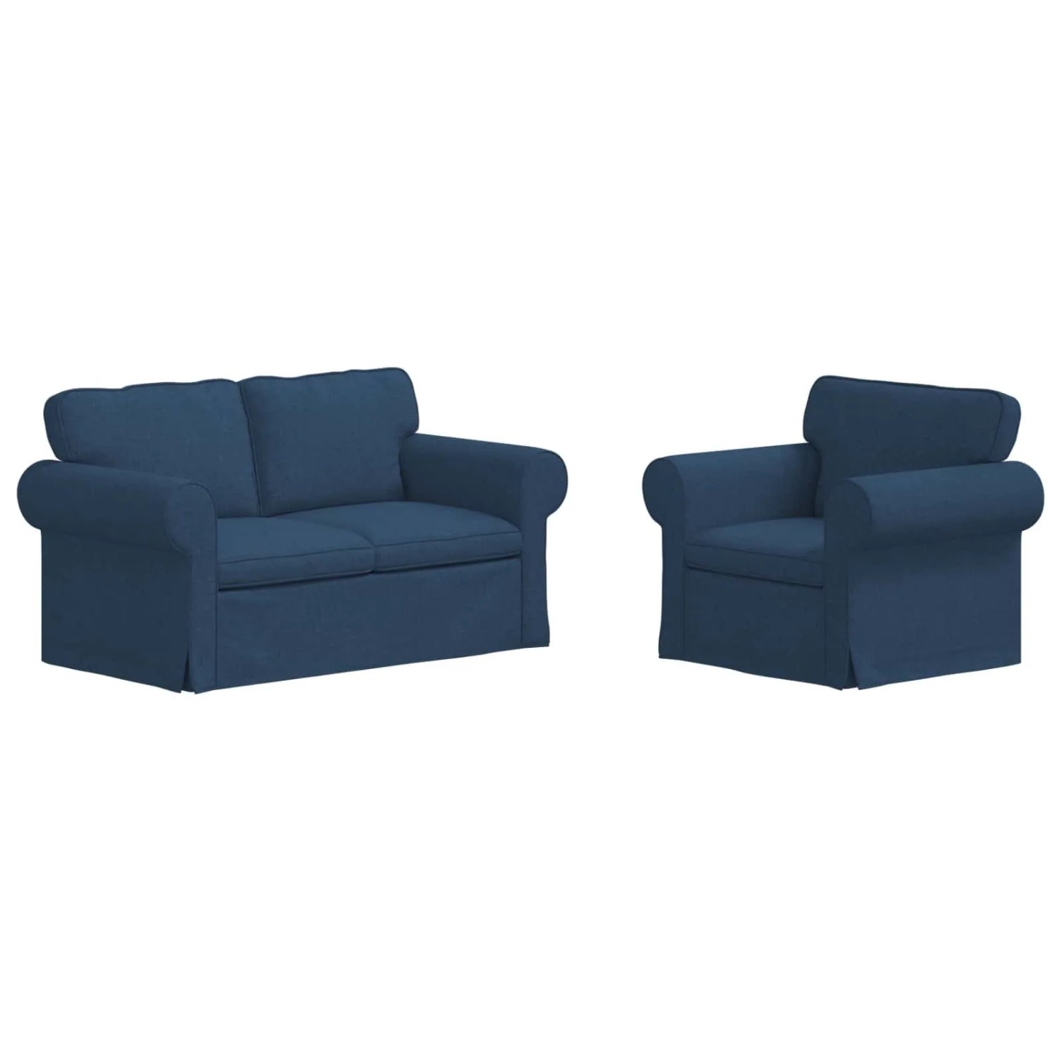 vidaXL Sofa 2-Tlg Blau 155 x 82 x 80 cm Stoff 3407492