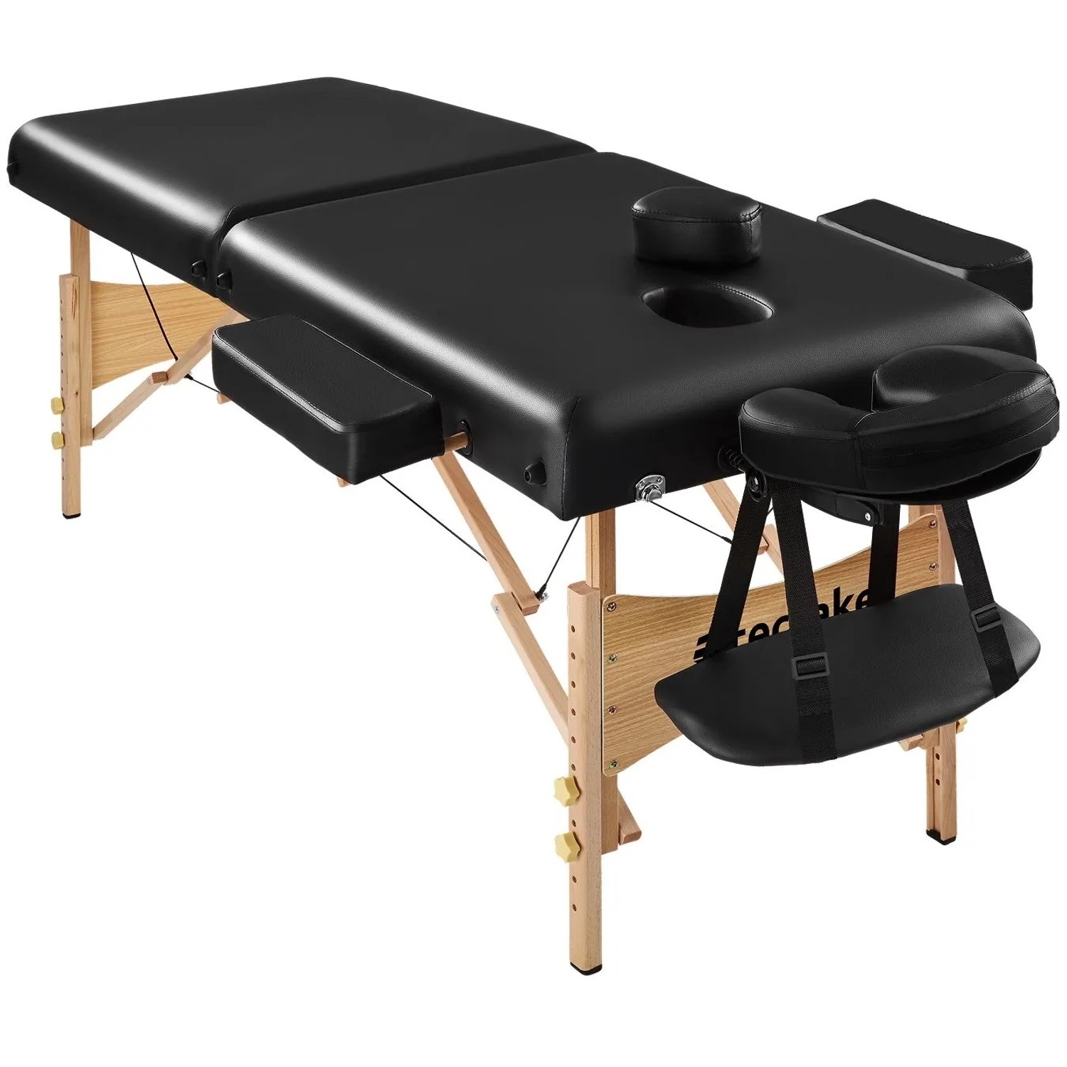 Tectake 2 Zonen Massageliege Set Suman Breite 59 cm  Polsterung 7 5 cm Inklusive Lagerungsrollen und Tragetasche  187 x 59 x 65 50 cm Schwarz