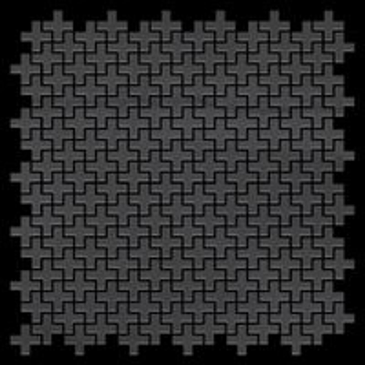 Graue Mosaikfliese aus Rohstahl im Swiss Cross Design, gewalzte Oberfläche. Paket mit 10 Matten.