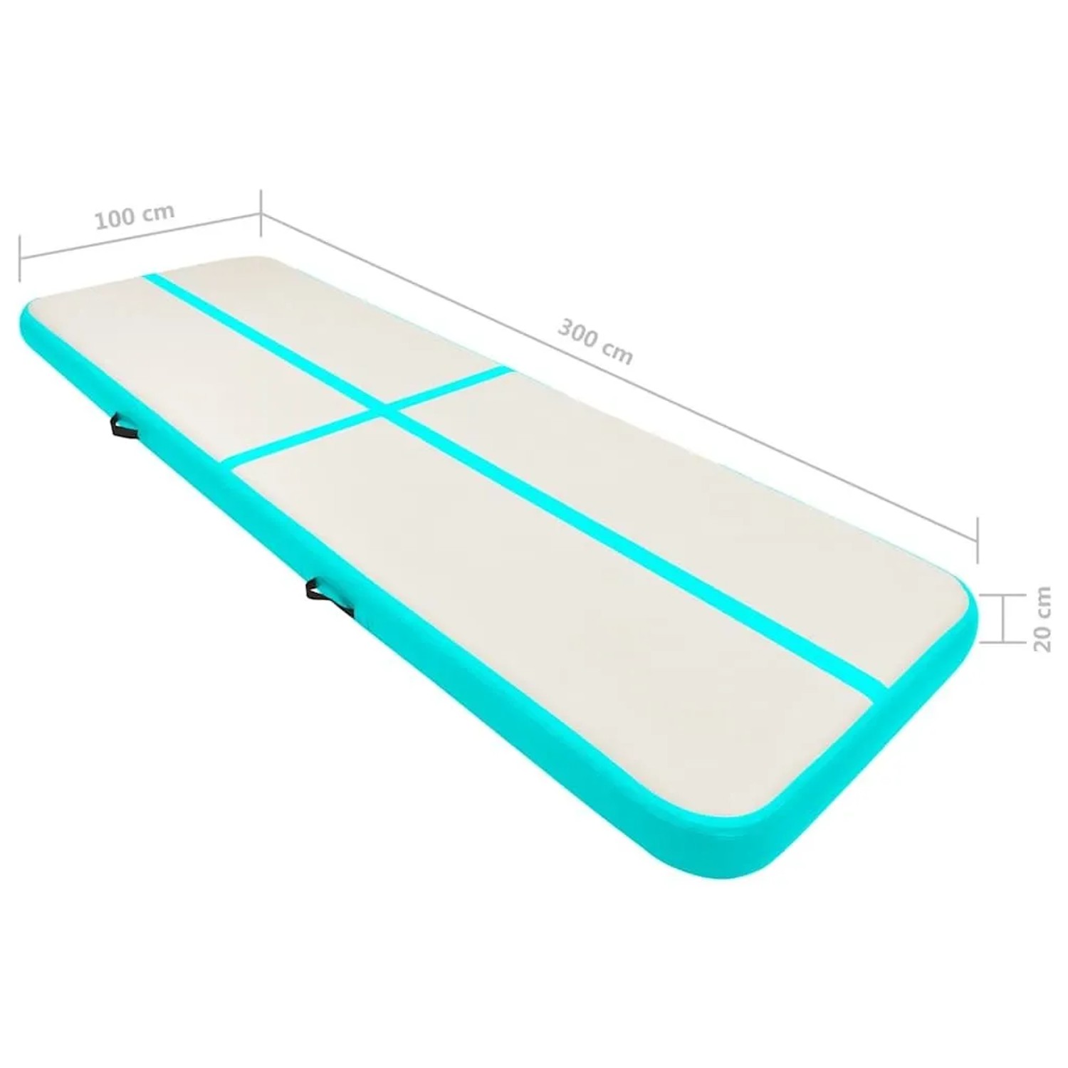vidaXL Aufblasbare Gymnastikmatte mit Pumpe 300x100x20 cm PVC Grün 92678_16