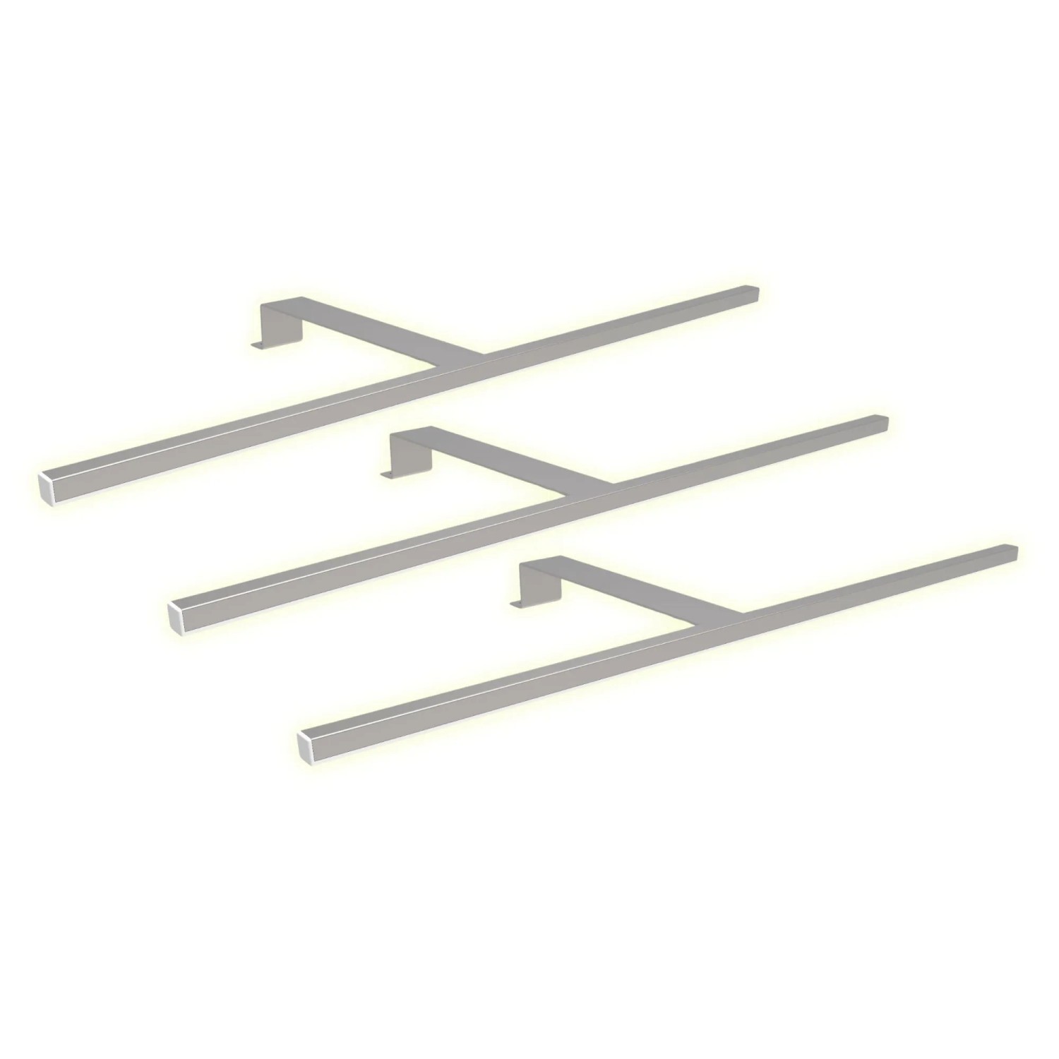 kalb LED Aufbauleuchten 3er Set Silbergrau 600mm Schrankbeleuchtung Warmweiß