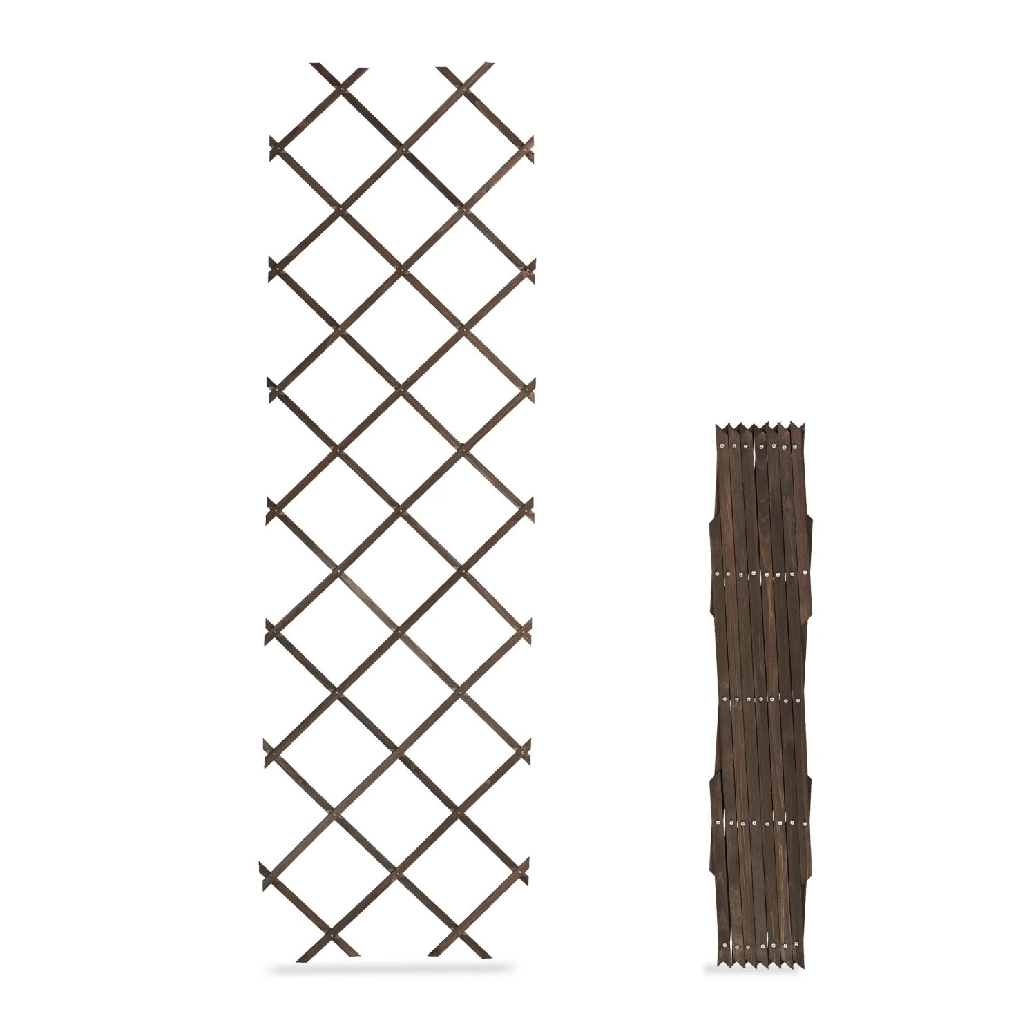 Relaxdays Rankgitter 3er Set Tannenholz Braun Ausziehbar 180 cm x 60 cm x 1 cm_5