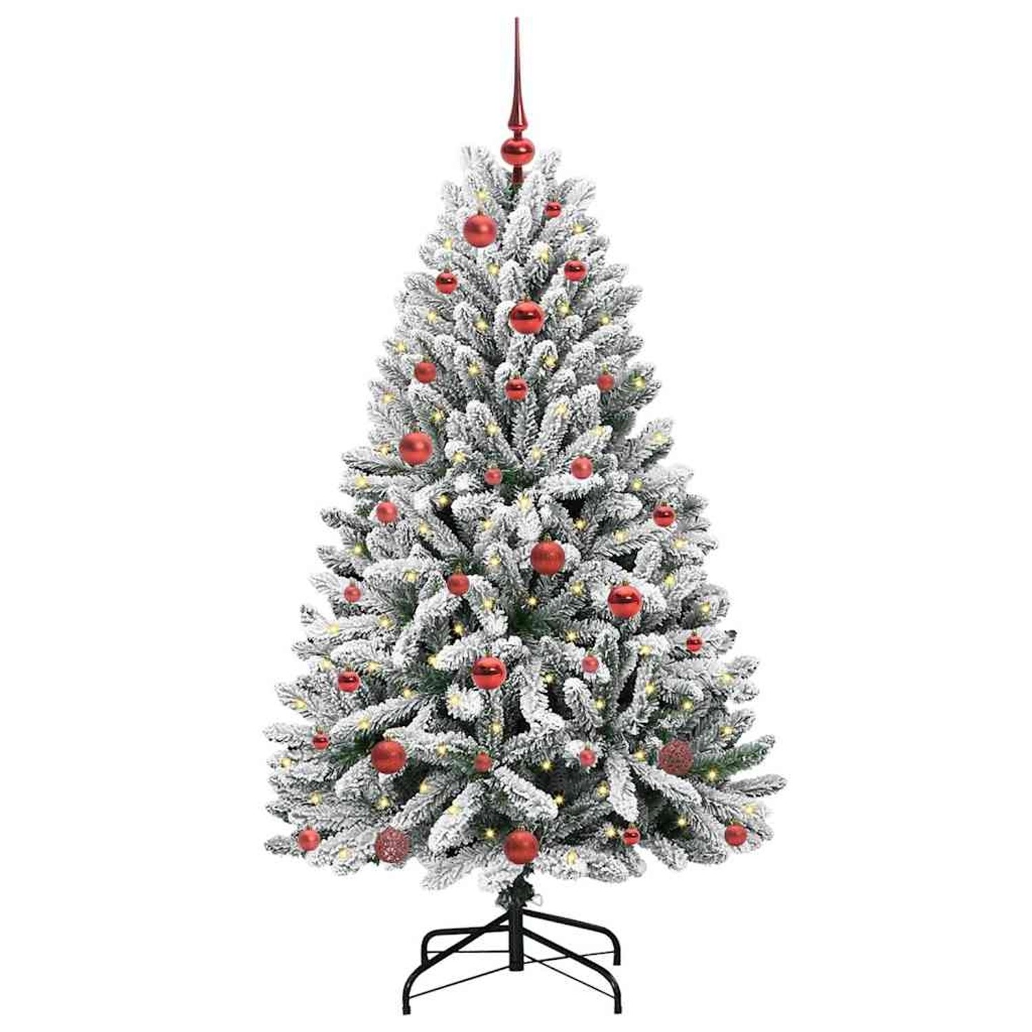 vidaXL Künstlicher Weihnachtsbaum Grün und Weiß 150 cm PVC und Metall 3395739