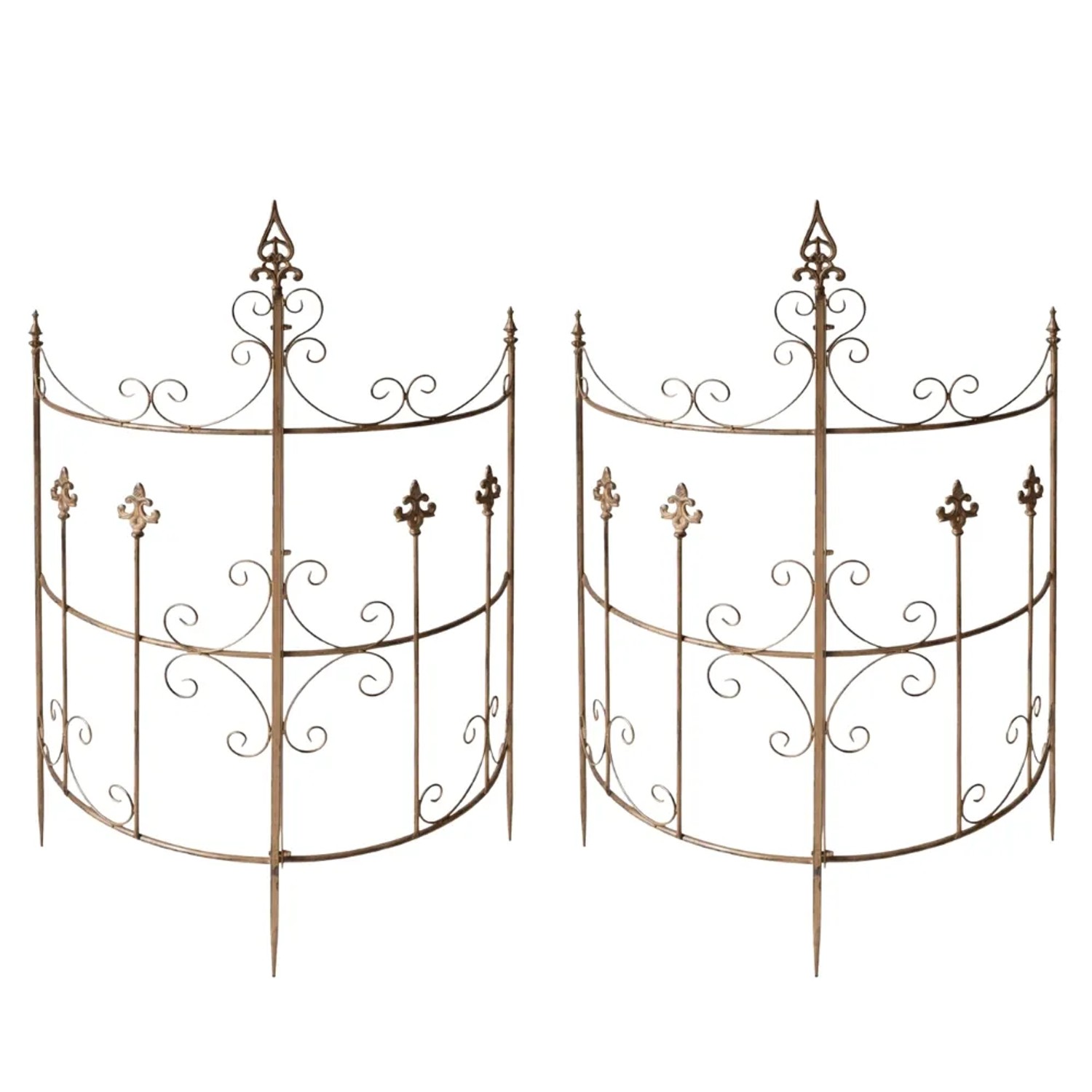 DELUKE Rankgitter HUGO 2er Set 73x33x123cm Metall Braun Rankhilfe Kletterpflanzen Gartendekoration