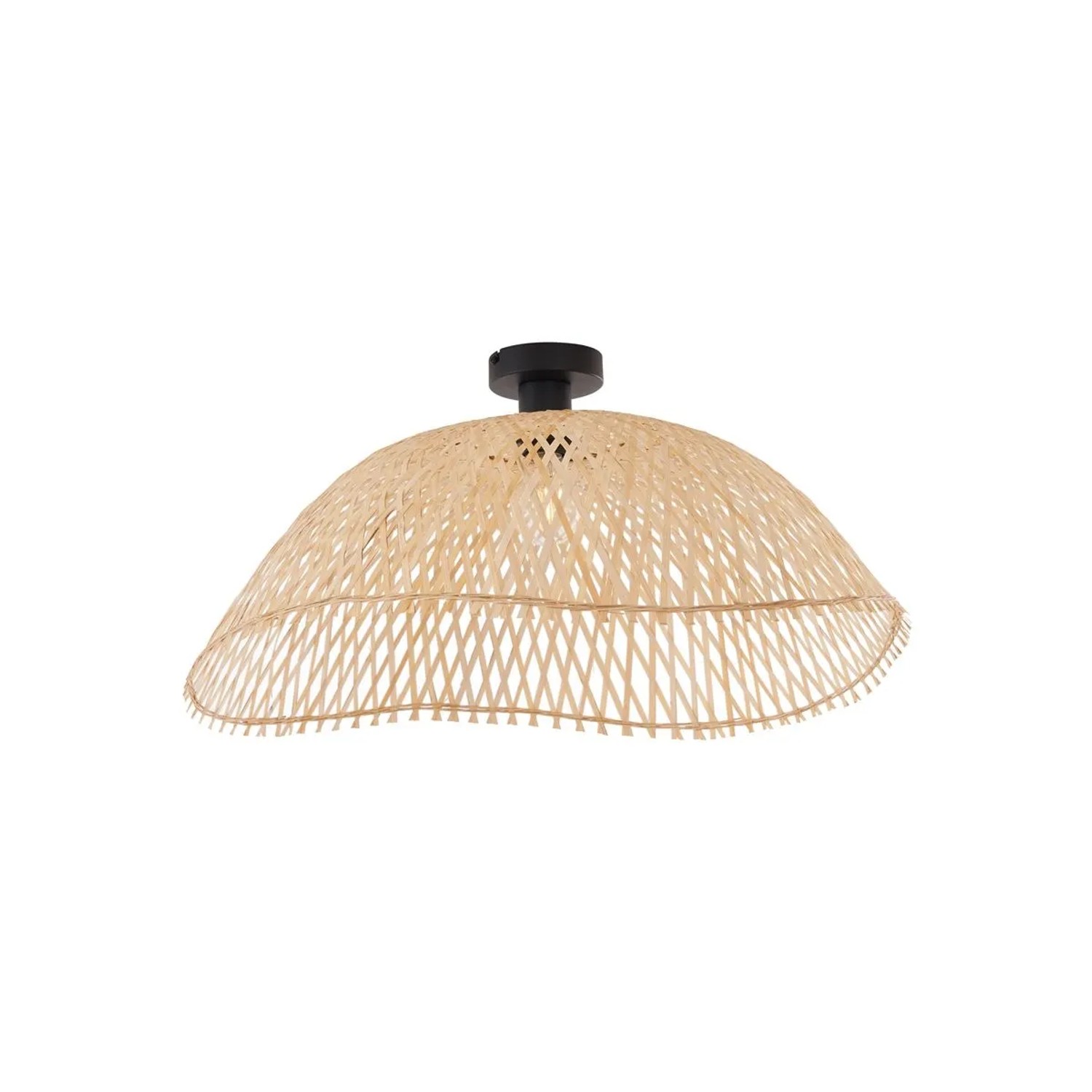 QAZQA Art-Deco-Deckenleuchte Schwarz mit Naturbambus 60cm Alka