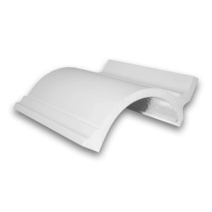 Musterstück einer weißen Eckleiste/Zierleiste (ca. 10 cm) von Profhome Decor.
