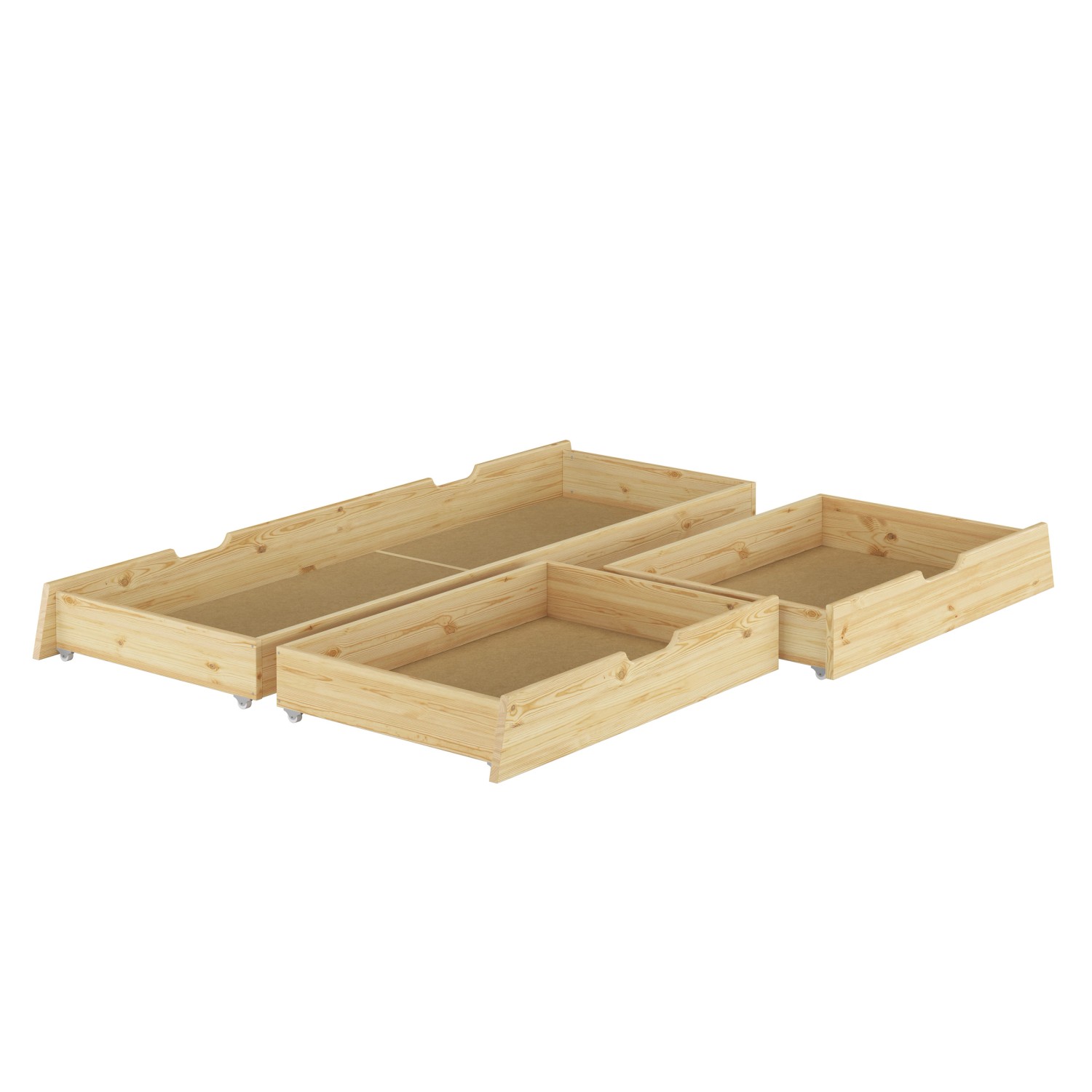 Erst-Holz Bettkasten-Set für Doppelbetten - 3-teilig - Kiefer Massivholz Mo günstig online kaufen