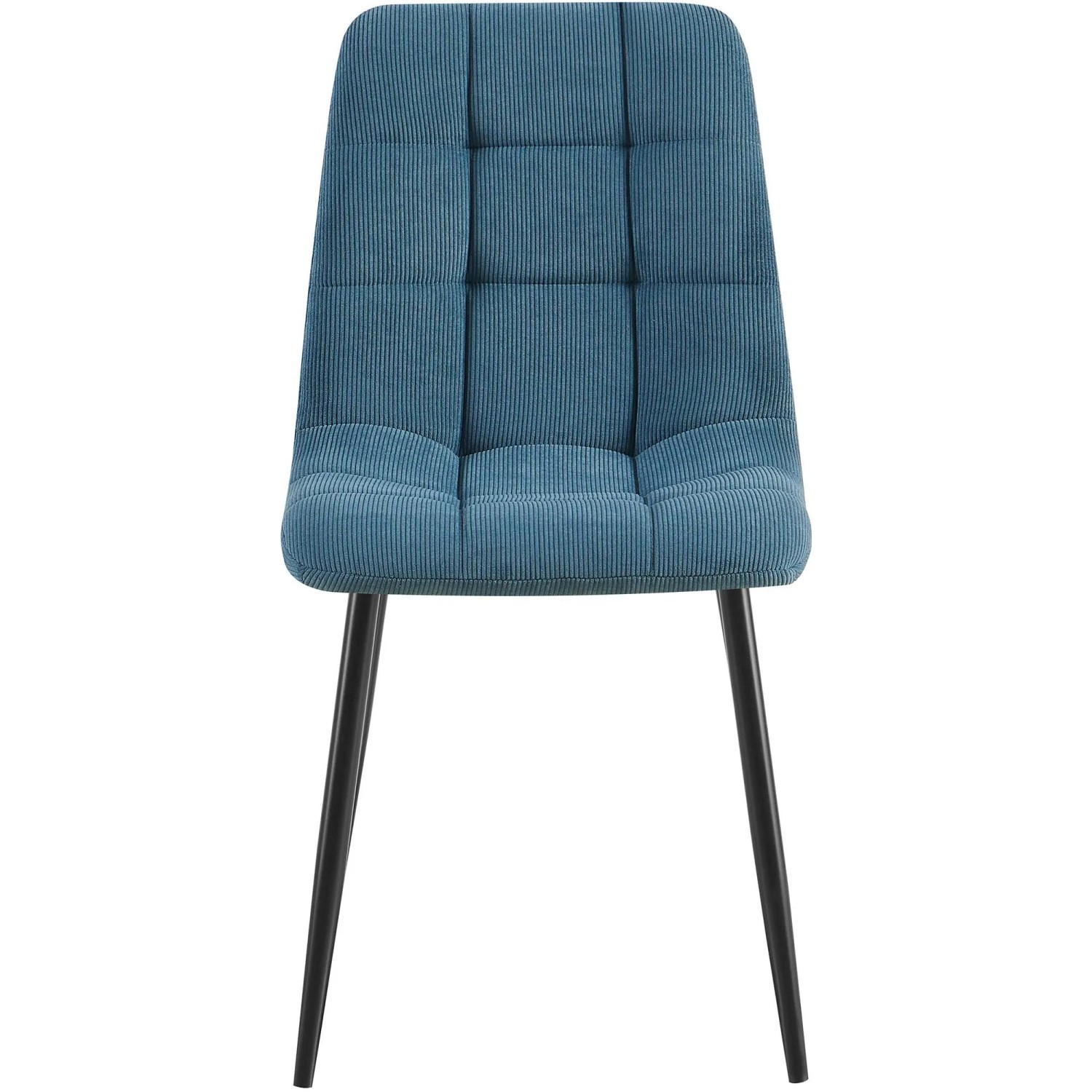DELUKE 2er Set Esszimmerstuhl FANOR Cord Blau 45x55x84cm Essstühle Esszimmerstühle Küchenstühle Wohnzimmerstühle
