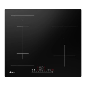 Schwarzes CIARRA Induktionskochfeld 60cm mit 4 Zonen und Flex Zone.
