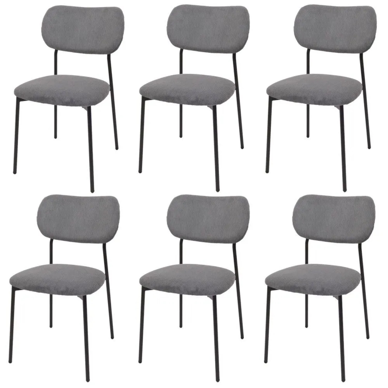 MCW Esszimmerstuhl O26 6er-Set Dunkelgrau