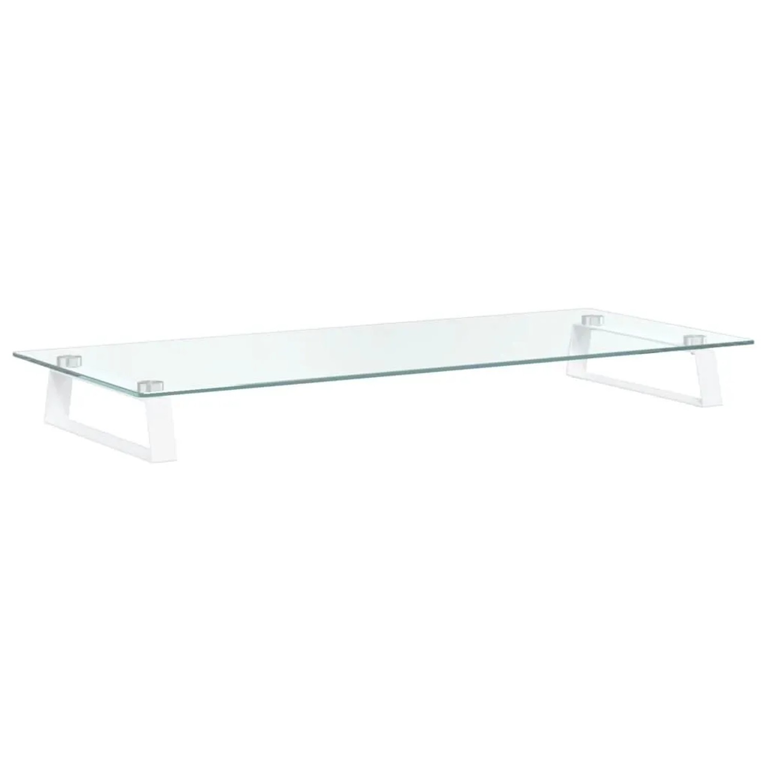 vidaXL Monitorständer Weiß 80x35x8 cm Hartglas und Metall 374221