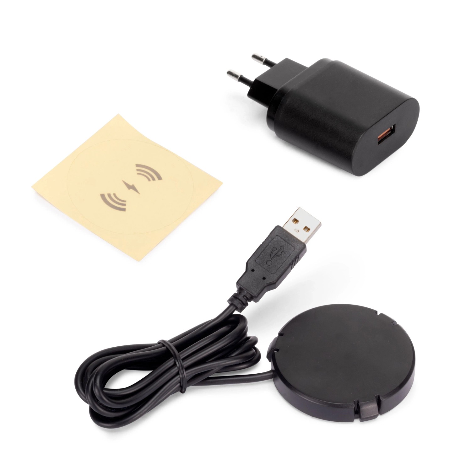 Emuca Airtop 2 Verdecktes Kabelloses Handy Ladegerät D 60 mm 5 V DC 2 A Qi 10 W Kunststoff Schwarz