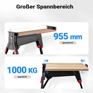 Wiltec Werkbank Spannsystem 98X88X87Cm Arbeitstisch Bis 200Kg Werktisch Klappbar