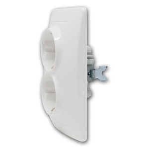 world-trading-net EKONOMIK 2-Fach Schuko Steckdose Weiß 250V16A