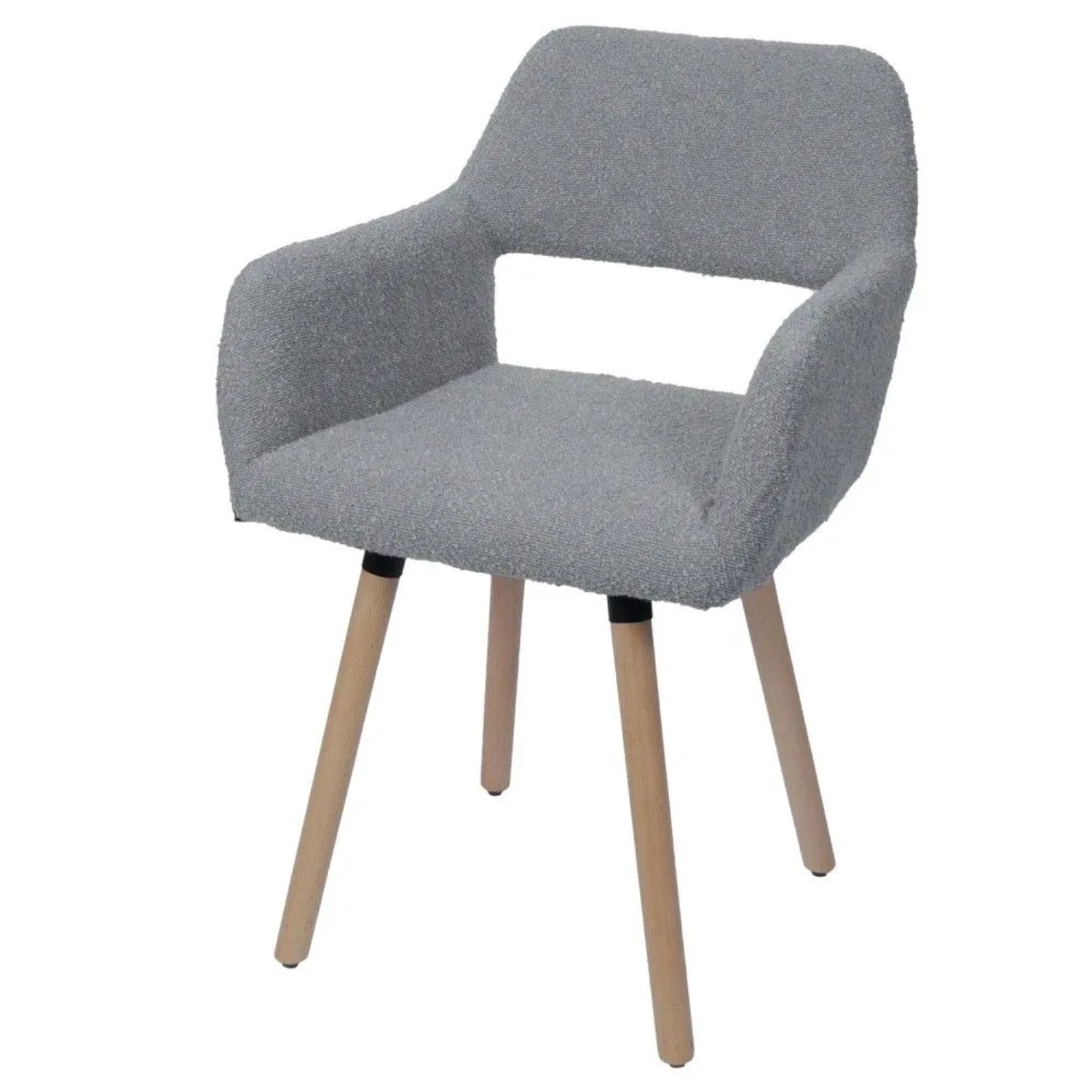 MCW Esszimmerstuhl A50 II Grau Stoff/Textil Boucle 450g/m²