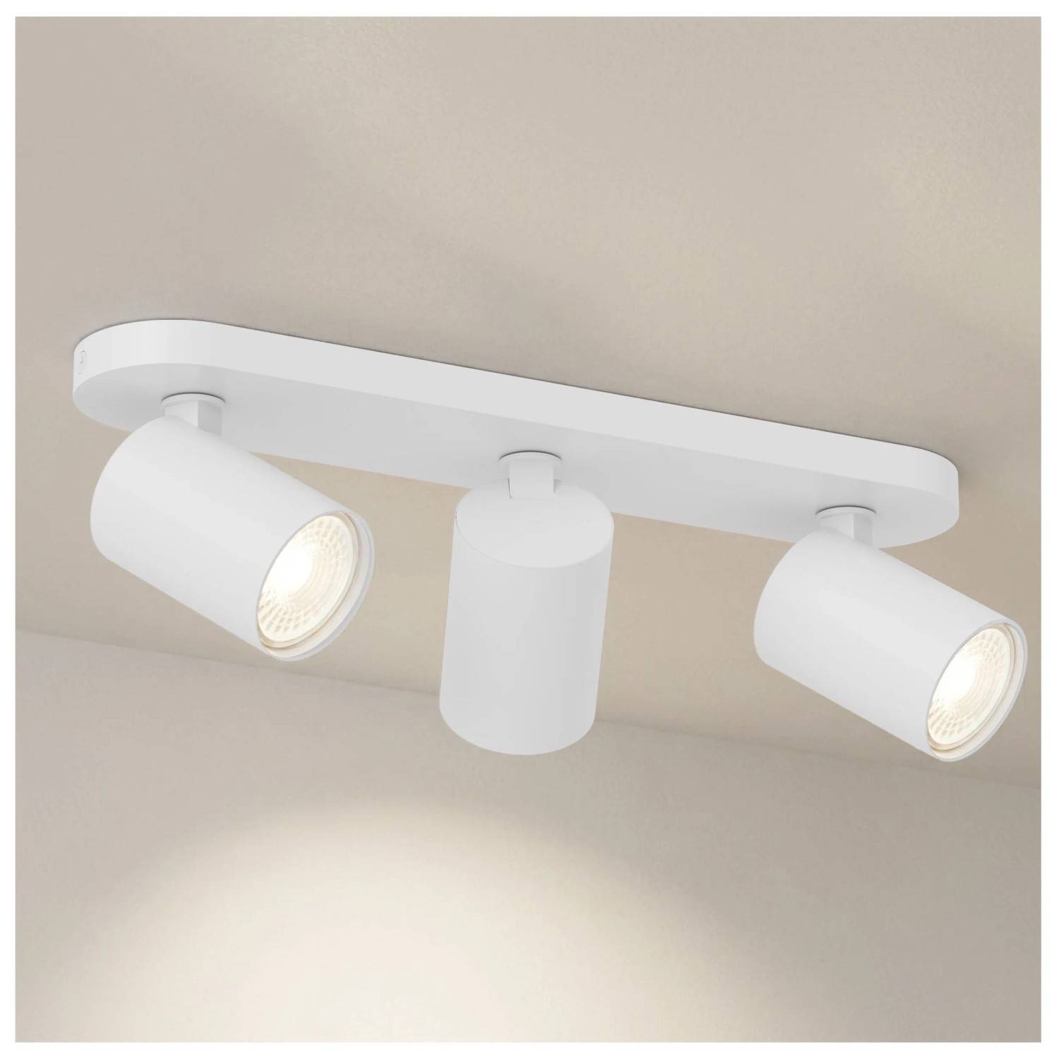 Oktaplex Roma Deckenlampe 3-Flammig Weiß 3x GU10 Spotbalken Aufbaustrahler Schwenkbar Drehbar ohne Leuchtmittel