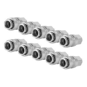 10er Set STAHLWERK Druckluft-Schnellkupplungen NW 7.2 mit 1/4 Zoll Außengewinde.
