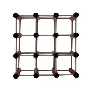 Modulares Weinregal Vinotega aus Kiefernholz, geölt, für 9 Flaschen.