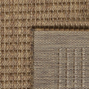 Detailansicht des braunen Ayyildiz Outdoor-Teppichs Giza 1410, 160x160 cm, in Sisal-Optik.