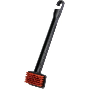 Char-Broil Cool-Clean Grillbürste mit schwarzem Griff und orangefarbenen Borsten.