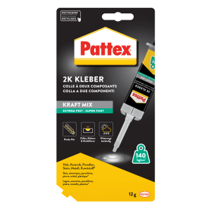 Pattex Kraft-Mix Extrem Fest, transparenter 2K-Kleber für höchste Belastungen, 11ml.
