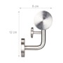Silberne Edelstahl Wandhalterung für Handlauf, 12 cm hoch, 8 cm tief. Sichere Befestigung für Treppen.
