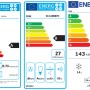 Drei EU-Energieeffizienzlabels: Backofen (Klasse A), Dunstabzugshaube (Klasse B), Kühlschrank (Klasse E).