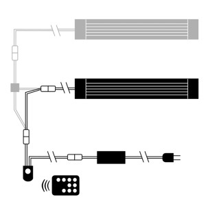 JBL Aquarium Lichtsteuerung Generation 2 für LED-Solar Systeme, schematische Darstellung.