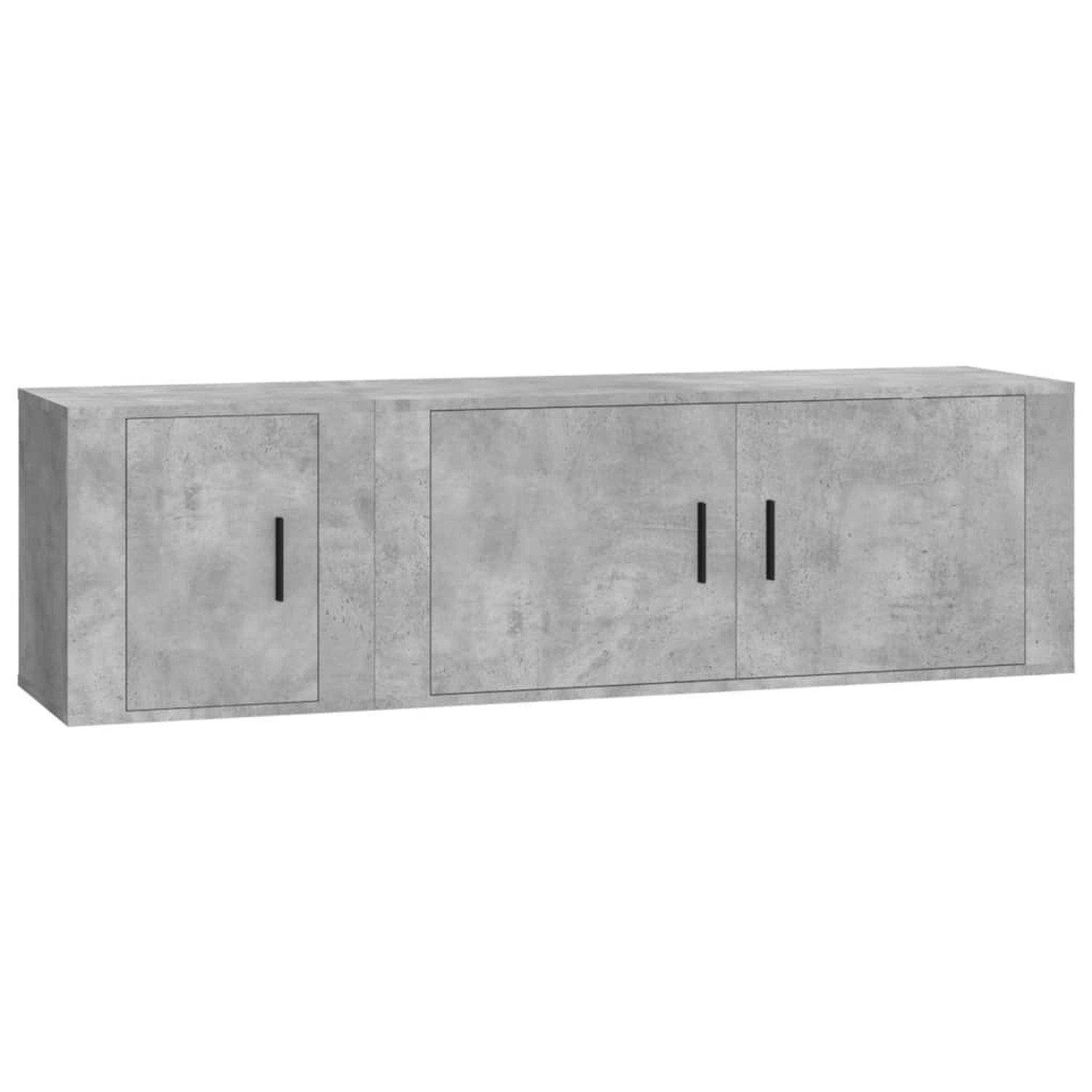 vidaXL 2-Tlg TV-Schrank-Set Betongrau Holzwerkstoff 3188426