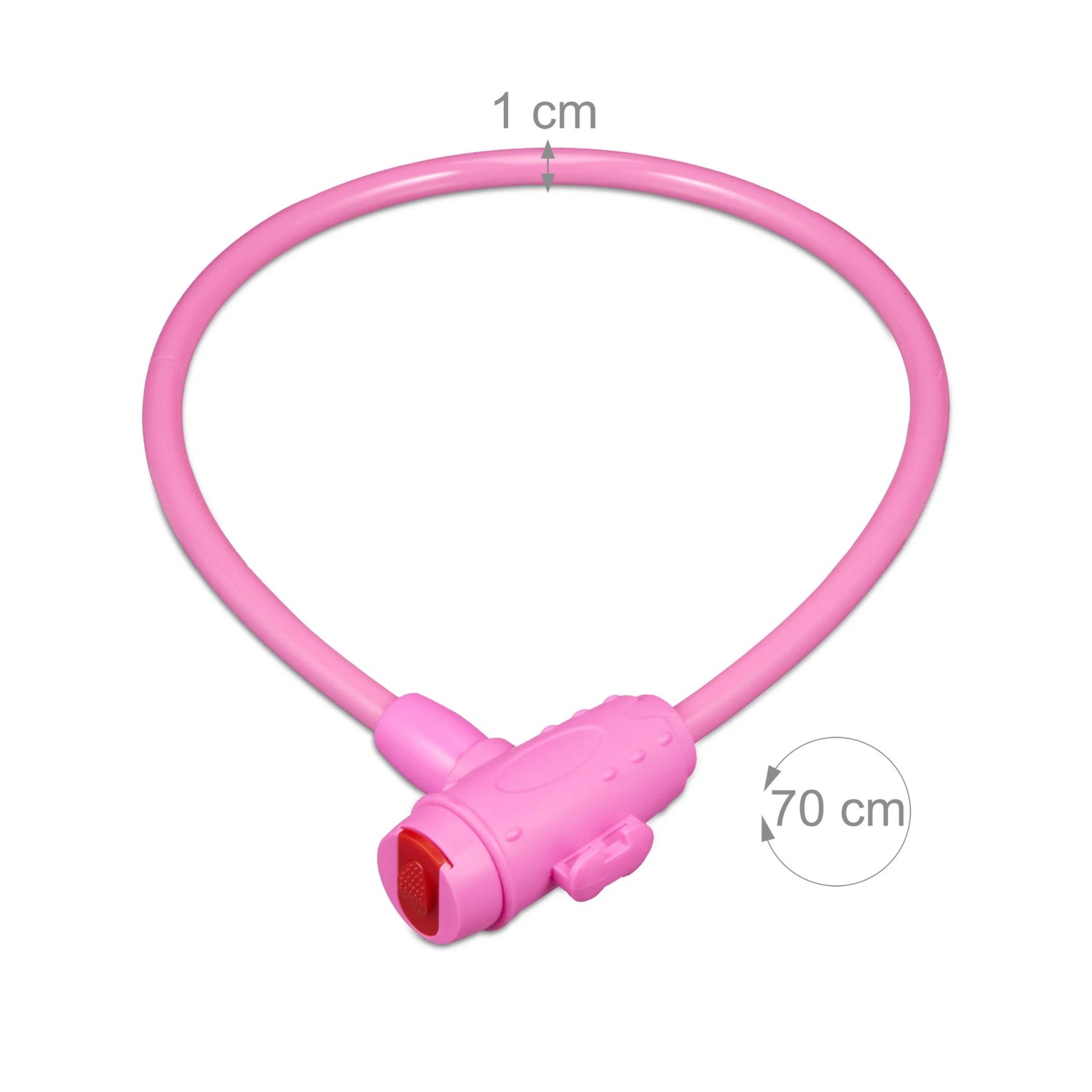 Relaxdays Fahrradschloss Kunststoff Stahl Messing Pink Mit Schlüssel 70 cm 160 g_4