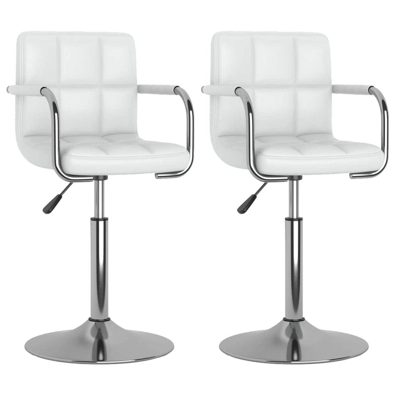 vidaXL Esszimmerstühle 2 Stk Drehbar Weiß Kunstleder 334573 günstig online kaufen