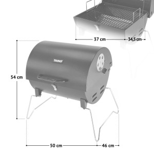 TAINO CHAROX Holzkohlegrill Tragbar Kompakter Tischgrill Campinggrill Balkon