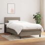 Boxspringbett Taupe (90x190 cm) mit Matratze und Kopfteil. Stoffbezogenes Bett für erholsamen Schlaf.