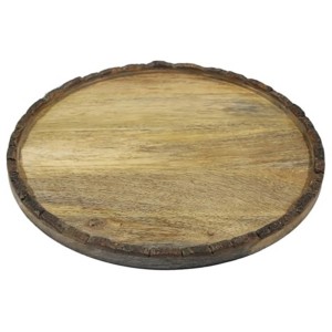 Runder Boltze Home Dekoteller Widdo XS aus Mangoholz für die Weihnachtsdekoration.