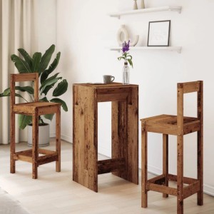 vidaXL Bartisch mit 2 Barstühlen im Altholz-Design, gefertigt aus robustem Holzwerkstoff.