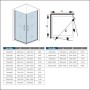 Eckdusche AICA Alu Silber Matt, 80x80 cm, mit Pendeltür und ESG Sicherheitsglas.