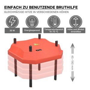 Fudajo 25X25Cm Küken-Wärmeplatte Temperaturregler 30W Heizplatte Kükenaufzucht
