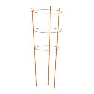 Relaxdays Rankhilfe 6er Set Eisen Kunststoff Orange Höhenverstellbar 76 cm