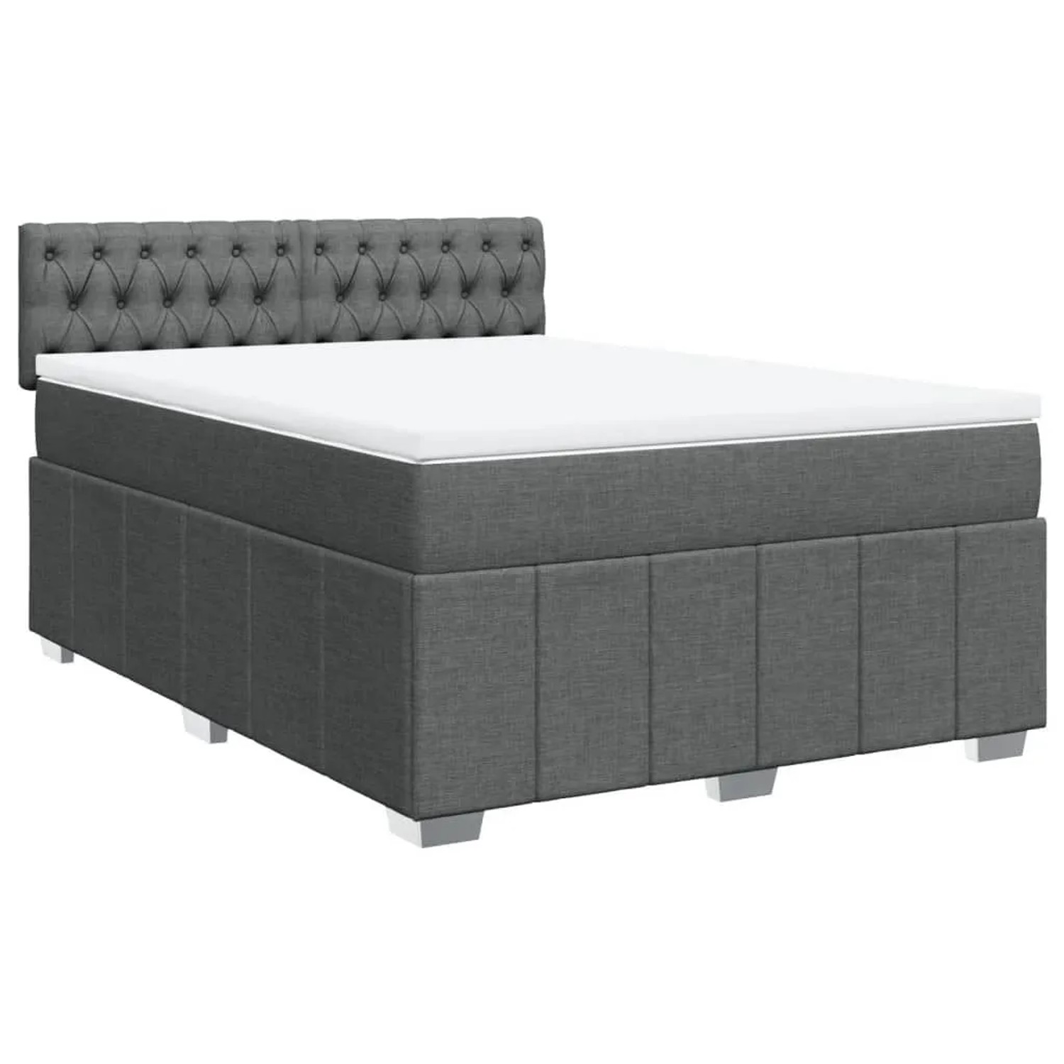 vidaXL Boxspringbett mit Matratze Dunkelgrau 140x200 cm Stoff 3289399 günstig online kaufen