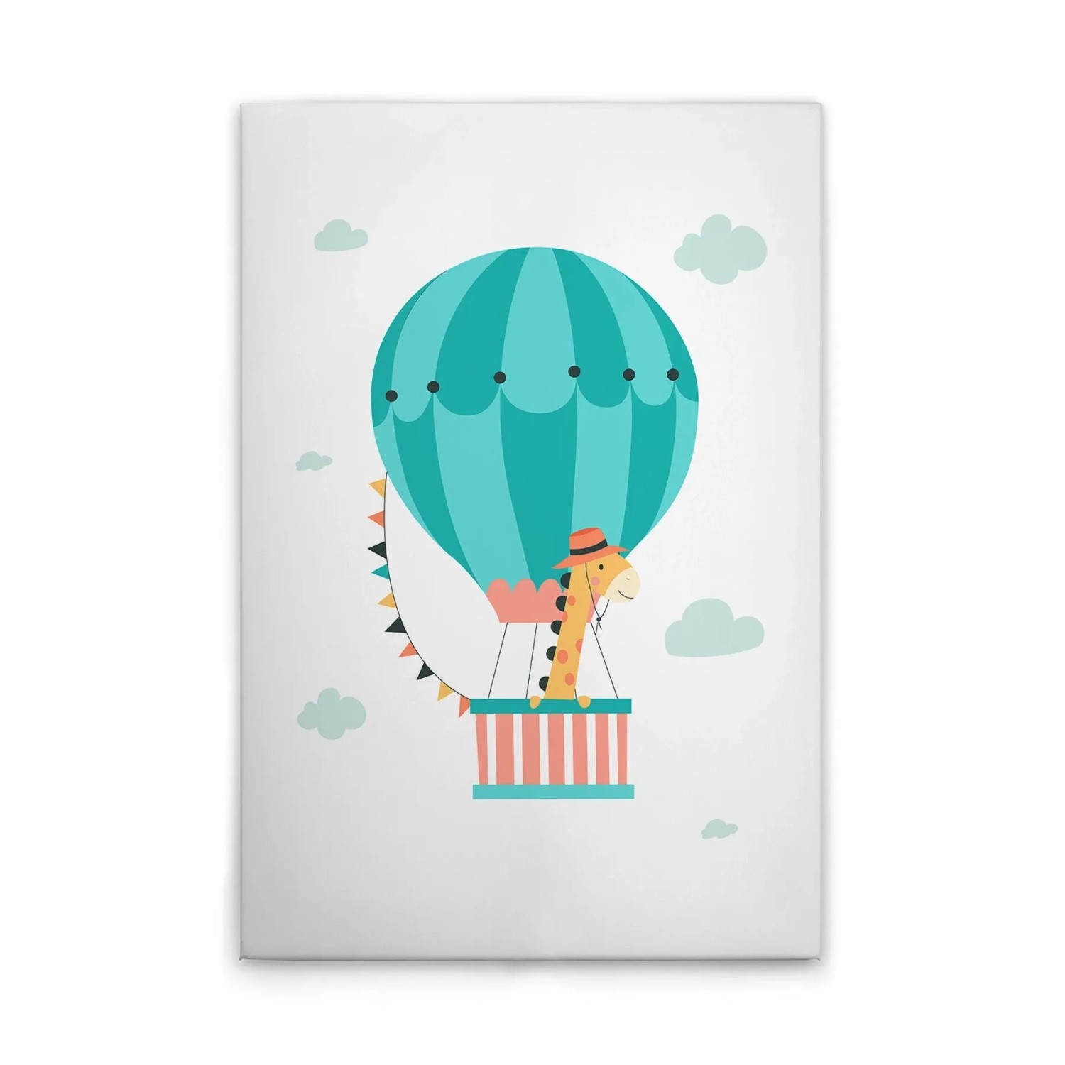 Tadessi Leinwandbild - M1-No.51437 - Heißluftballon Giraffe - 80 x 120 cm - Querformat