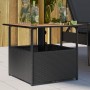 Schwarzer vidaXL Gartentisch mit Schirmloch, 55x55 cm, aus Poly Rattan.