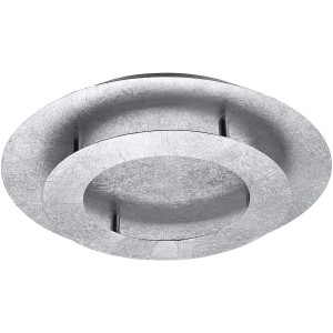 Silberne LED-Deckenleuchte Nevis von Paul Neuhaus, Ø 40 cm, aus Eisen.