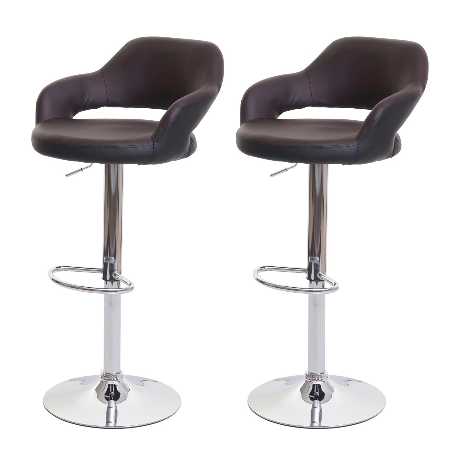 PROREGAL 2er-Set Barhocker Stylisch Sitzhöhe 61-81cm Mit Lehne Kunstleder B günstig online kaufen