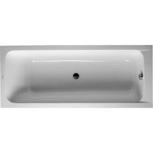 Duravit D-Code Rechteck-Badewanne, 170x70 cm, Einbau, Weiß, mit zentralem Ablauf.