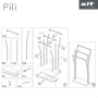 Montageanleitung MSV Handtuchhalter Pili, Chrom, Stahl, 3 Stangen.