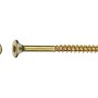 Gelb verzinkte LUX Spanplattenschraube 4x40 mm mit TX-Antrieb, Senkkopf und Teilgewinde.