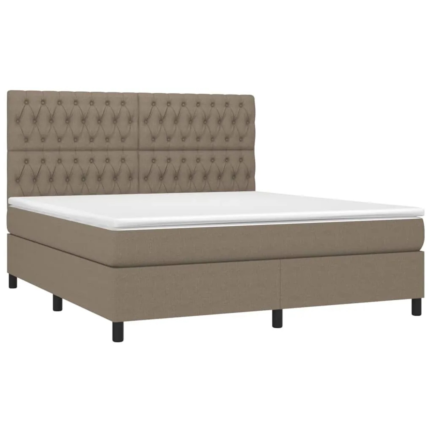 vidaXL Boxspringbett mit Matratze & LED Taupe 180x200 cm Stoff 3135137 günstig online kaufen