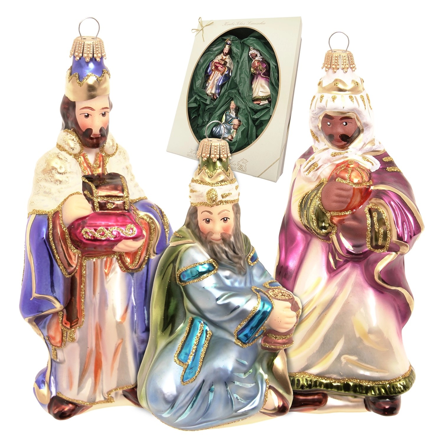 Krebs Glas Lauscha Baumschmuck Die Heiligen Drei Könige Mehrfarbig 16cm